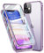 MOSSTAR Hülle für iPhone 12 Mini 5,4'', Magnetische Adsorption Handyhülle 360 Grad Cover Full Body Vorne hinten Gehärtetes Glas Schutzhülle Einteiliges Ultra Dünn Transparente Case,Violett