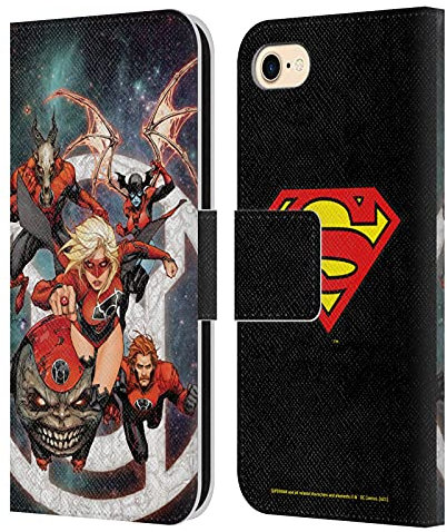 Head Case Designs Offizielle Superman DC Comics Neu 52#30 Supergirl Comic-Kunst Leder-Wallet-Hülle Kompatibel mit Apple iPhone 7/8 / SE 2020 & 2022