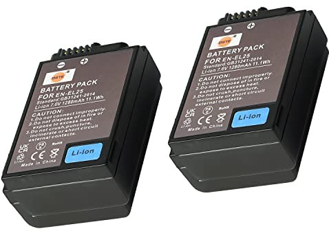 DSTE Electron 2PCS EN-EL25 EN-EL25a Li-ion Battery (1280mAh/7.6V) Compatible with Nikon Z50, Z 50, ZFC Digital Camera