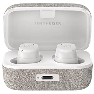 Sennheiser MOMENTUM True Wireless 3 Auricolari in-ear Bluetooth per musica e chiamate con cancellazione adattiva del rumore, IPX4, ricarica Qi, durata della batteria 28 ore, design compatto, bianco,