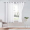 DWCN 2er Voile Gardinen Halbtransparent Kurz mit Ösen für Schlafzimmer Vorhang weiß Halbtransparent, Weiß, 145x140cm(HxB)