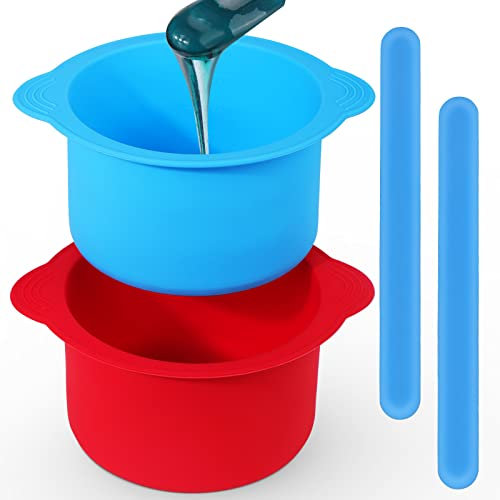 Mity rain 2 forros de silicona para calentador de cera, antiadherente para olla de cera de silicona, repuesto para cuenco de silicona, reutilización de cera derretida con 2 espátulas de silicona para
