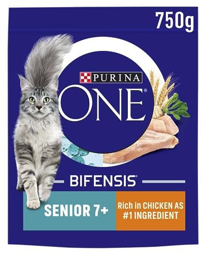 PURINA ONE Senior 7+ Chicken Dry Cat Food 750g (Pack of 4)