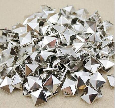 1000 unids/bolsa tachuelas piramidales de latón cabezas de clavo remache Spike Punk bolsa cuero artesanía pulseras ropa remache ropa costura-plata, 8mm