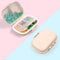 ACWOO Pill Box Organiser, 1Pcs Portable Medicine Storage Box with 8 Compartments, Pill Case Pill Dispenser to Hold Vitamins, Cod Liver Oil, Supplements and Medication for Travel & Work (Beige)