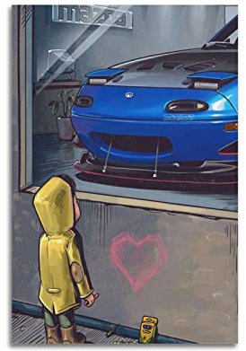 JDM Sportauto für Mazda Mx-5 Jungen-Traum-Auto-Poster, dekorative Malerei, Leinwand, Wandposter und Kunstbild, Druck, modernes Familien-Schlafzimmer, Dekor-Poster, 40 x 60 cm
