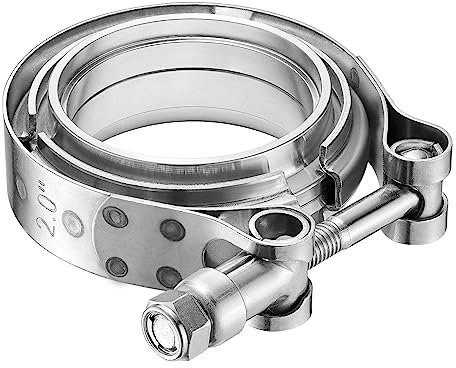 SYKRSS - 2 V Band Exhaust Clamp with Universal 304 Stainless Steel Male Female Flange Car Exhaust Clamp 1pc
