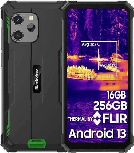 Blackview BV8900 Android 13 Rugged Smartphone con Termocamera, 16GB+256GB(1TB TF)/Helio P90, 10000mAh/33W, 64MP+16MP, 6.5''FHD+/Corning Gorilla Glass 6+, NFC/Google Lens/USB 3.0/Modalità Guanto