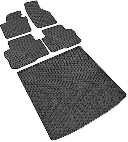 Stylisches Gummi- und Kofferraumwanne Set geeignet für SEAT Alhambra 5 Sitze ab 2010 - Schützen und Aufwerten in Einem.