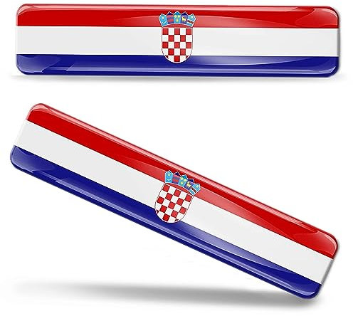 Biomar Labs 2 x Aufkleber 3D Gel Silikon Stickers Croatia Flag Kroatien Kroatische Flagge Fahne Autoaufkleber F 5