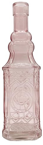 Knüllermarkt Glas Flasche Rosa strukturiert ca.22,5 cm elegant Deko Hochzeit I Tischdeko Tisch Verlobung Blumenstrauß Blumen Blume Dekoration