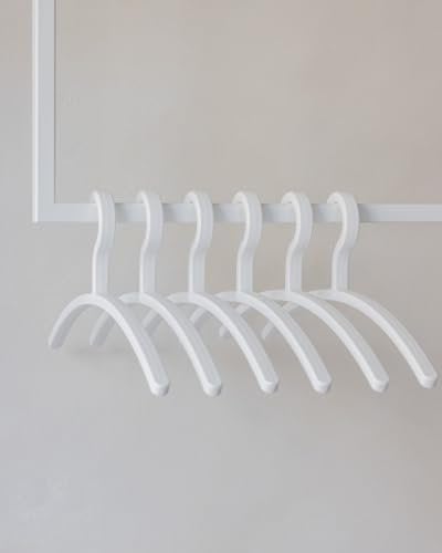 Metallbude Kleiderbügel FAY - 6er Set Weiß - Bügel Kunststoff - Modernes & Platzsparendes Design - Leichtes Material - 46 cm