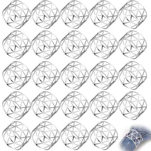 HAPPOW 24 Stück Serviettenringe Silber, Ringe für Servietten aus Metall, Retro Aushöhlung Form Servietten Ringe, Dinner Tischdekoration für Hochzeit, Jubiläum, Weihnachten,Neujahr, Geburtstag, Party