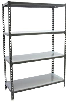 PROREGAL Schwerlastregal MID Metal Shark | HxBxT 150x110x50cm | Fachlast 200kg | Anthrazit-Verzinkt | Regal Standregal Werkstattregal Lagerregal Kellerregal