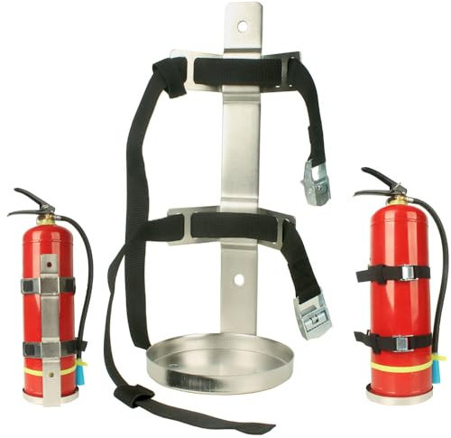 Soporte para extintor de incendios de acero inoxidable, soporte para colgar en la pared para extintor de 1 a 2 kg, hogar, coche, caravana, camión, 1 unidad