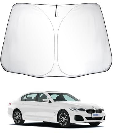 SKTU Parasol para Coche Compatible con BMW Serie 5 G30 G31 F10 F11 2011-2024 Parasoles Coche Delantero Plegable con Protección UV