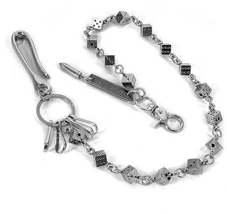 ESYTCH Biker Rocker Tanzende Würfel Geldbörse Kette Motorrad Schlüsselanhänger Jeans Hose Kette Herren