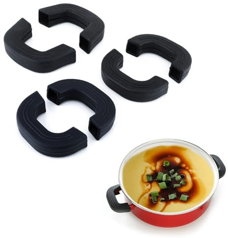 Zasvec Maniglie in Silicone per Pentole 6 Pezzi Manici per Pentole in Silicone Maniglia Pentola Silicone Presine in Silicone da Cucina Antiscivolo per Padelle e Casseruole, 3 Dimensioni