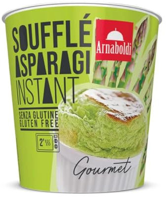 Arnaboldi - Instant Soufflé agli Asparagi, 40g, Piatti Pronti Senza Glutine con Crema di Riso e Panna, Ideale come Pranzo Veloce o Cena Leggera, Gluten Free, Piatto Pronto in Pochi Minuti, 1 Porzione