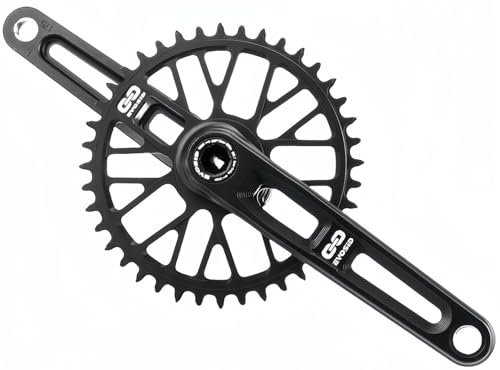 Ultraleichte Kurbel 165/170/175 MM Rennrad Kurbelgarnitur Kettenblatt 40T/42T/44T/46T/48T GXP Einzelplatte 6-12 Geschwindigkeit Black,40/165MM