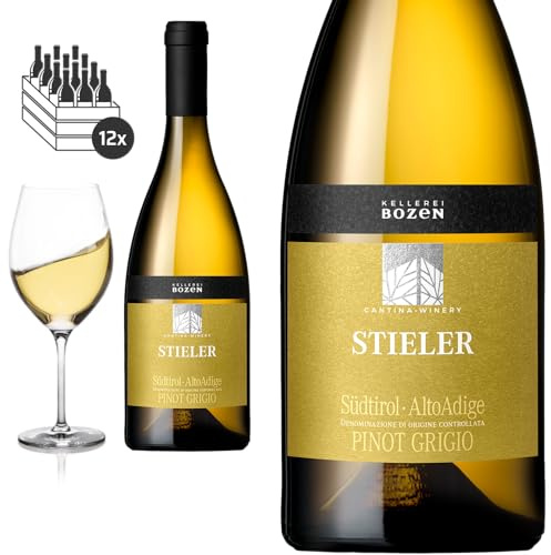 12er Karton 2023 Stieler PINOT GRIGIO Südtirol von Kellerei Bozen/Gries - Weißwein