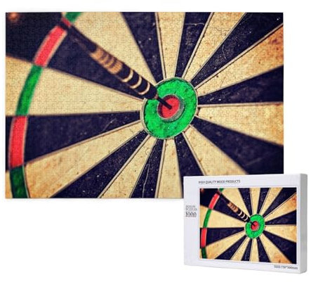 Dart Board, Jigsaw Puzzles 1000 Pieces Wooden Jigsaw Toy Family Game Wall Decor for Adults Teens