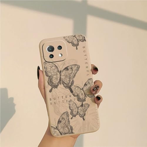 Compatibile con Xiaomi 11 Lite 5G NE/Xiaomi Mi 11 Lite - Custodia Morbida Silicone Bordi Dritti Protezione Completa Della Fotocamera Cover