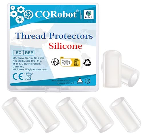 CQRobot 20pcs 2/5 Protecteur Filetage Silicone 10mm ID Rond Capuchon Extrémité Blanc Tube Caps Assortiment Longueur 20mm,pour Vis Couvre Fil Boulons Couverture Poteau Tuyau Métal Volets Anti-Ouragan