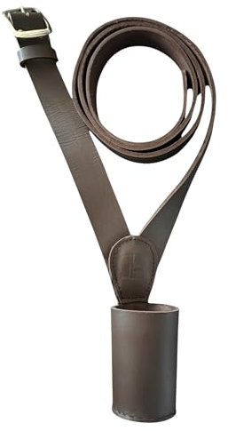 Soporte grande para mástil de bandera con cinturón cruzado de cuero, correa de hombro de 60 pulgadas, pancarta estilo desfile militar, portador de bandera, colores blanco, negro, marrón, unisex para