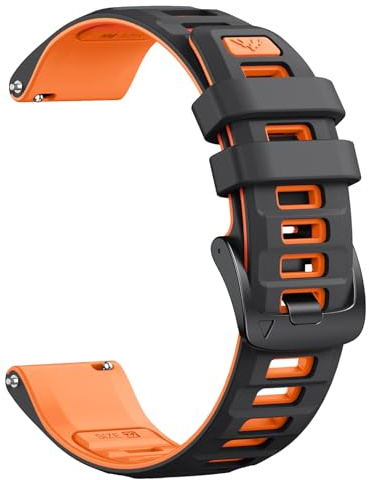 NotoCity für Garmin Venu 3/2 Armband, 22mm für Garmin Forerunner 255/265, Vivoactive 4 Armband, Uhrenarmband Silikon für Huawei Watch GT5/GT4/GT3/GT2 46MM für Damen Herren(Schwarz/Orange)