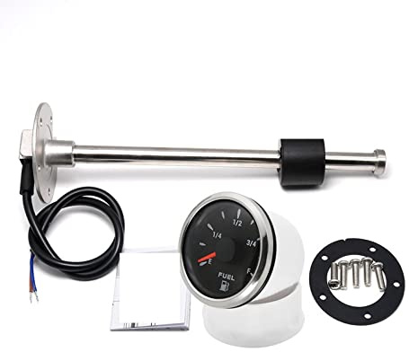 VXDEFP Water Level Sensor, Car Boat Fuel Level Sensor For 0~190 Ohm Fuel Level Gauge With 7 Color LED 150-600mm Fuel Sending Unit Oil Tank Level Indicator(150mm)