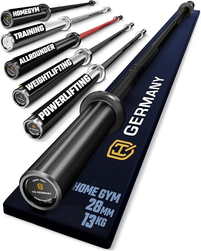HQ Germany® Langhantelstange 50mm [Performance-Line] - Olympia Langhantel | 50mm Olympia-Aufnahme, Premium Stahl, hohe Belastbarkeit, Nadel statt Gleitlager, ±1% kalibriert, Premium Beschichtung