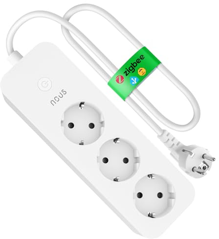UPD 03.2026- Smart Steckdosenleiste 16A, ZigBee Hub erforderlich, 3-Fach ZigBee Power Strip mit Energieüberwachung, 1.8m Kabel, App-Steuerung, Kompatibel mit Zigbee2MQTT, Alexa, Google Home
