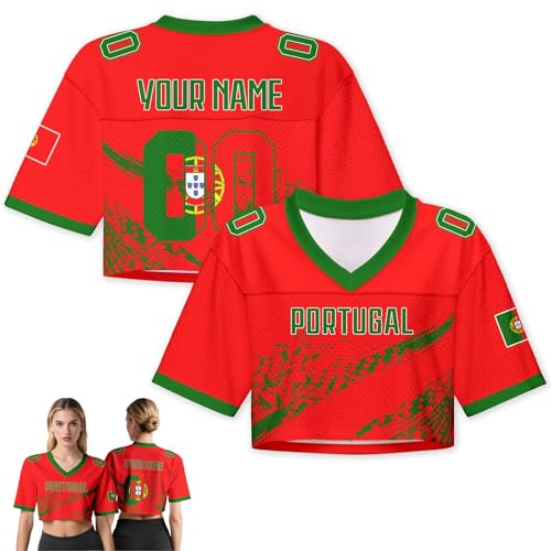 Personalizzazione vêtements de Football américain pour Femme, Maillot Football americain Personnalisable avec nom numéro et Logo, Maillot personnalisé per i tifosi, Tailles variées (Portugal)