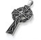 Cupimatch Herren Kreuz Anhänger, Klassisch Edelstahl Große keltisches Kruzifix Irish Knot Kettenanhänger Halskette, schwarz silber