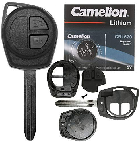 Télécommande pour clé de voiture sans fil 1 x boîtier 2 boutons + 1 x clé TOY43 + 1 x clavier + 1 x pile CR1620 compatible avec Opel Suzuki Nissan