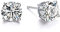 AOBOCO Ohrstecker Damen 18 Karat Weißgold überzogen 925 Sterling Silber mit Zirkonia, Simulierten Diamant Ohrstecker Schmuck (5mm White Gold Plated)
