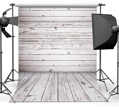 AIIKES 5x7FT White Wooden Photography Backdrop Vintage Wooden Texture Backdrop Newborn Photography Background 10-924
