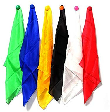 Enjoyer Magic Silk Taschentuch Magier Jonglierschal Farbwechsel Schals Zaubertricks Bühne Magie Requisiten Classic Magia Toys Gadgets 5 Stück (60 x 60 cm)