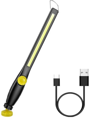 Arbeitsleuchte LED Akku mit Magnet, Arbeitslampe LED Werkstatt, Werkstattlampe Arbeitslicht für Auto Reparatur, Werkstatt, Garage, Camping, Notbeleuchtung (Gelb)