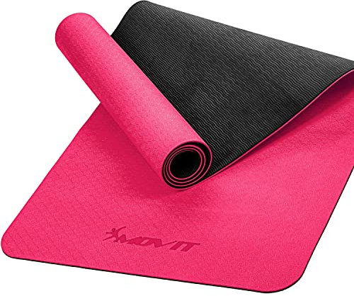 MOVIT Gymnastikmatte, Yogamatte, hautfreundlich und rutschfest, 190 x 60cm, Stärke 0,6cm, Pink