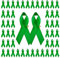 Wandic Lot de 100 broches en forme de rubans en satin avec épingles à nourrice - pour sensibilisation au cancer du foie et à la santé mentale - 7,5 x 4 cm - Vert