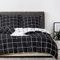Luofanfei Karierte Bettwäsche 200x200 cm Karo Schwarz Weiß Bettdeckenbezug Doppelbett Kariert Landhaus Wendebettwäsche Geometrisch Bettbezug Set und 2 Kissenbezüge 80x80cm
