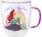 Silver Buffalo Disney Princess Ariel Little Mermaid Part of Your World Glitter Handle Glass Mug, 14 Ounces