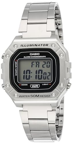 Casio Hommes Numérique Automatique Montre avec Bracelet en Acier Inoxydable D227