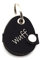 CopterFarm Hundemarkentasche für Hunde am Halsband | mit Gravur, Druckknopf | Kunstleder, Echtleder | Hundemarke | individuell beidseitig graviert (Schwarz, Oval)