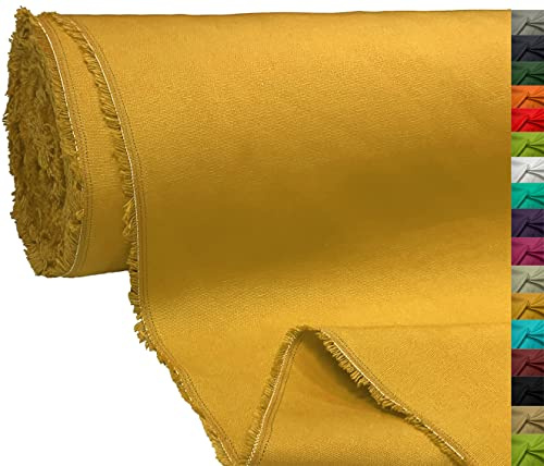 A-Express 100% Baumwolle Segeltuch Stoff Canvas Material Kleiderstoff Tuch Vorhänge Tasche 145cm 57 Breit 250GSM Meterware - 1 Meter 100cm x 145cm Senf