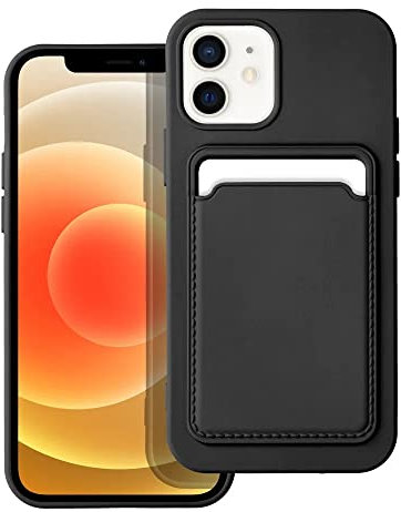 Little Boutik Coque Silicone avec Porte Carte Noir pour iPhone 12/12 Pro
