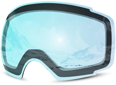 Odoland Skibrille Magnetische Linse Austauschbarer Perfekt Skibrille UV 400 Schutz Anti-Beschlag