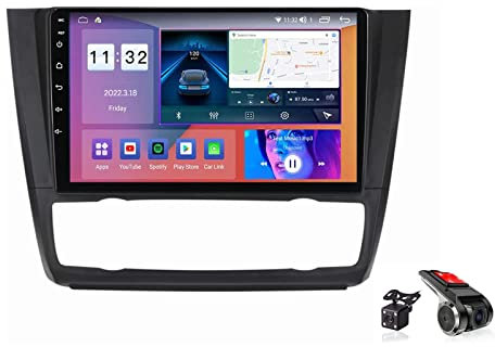 Android 10 Autoradio Radio mit Navi Unterstützt 9 Zoll Multimedia Player für BMW 1 Series E81 E82 E87 E88 2004-2012 Unterstützung WiFi/DAB+/ OBDII/Car Settings/FM/RDS